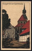 Steindruck-AK Wolgast, Partie an der Pet