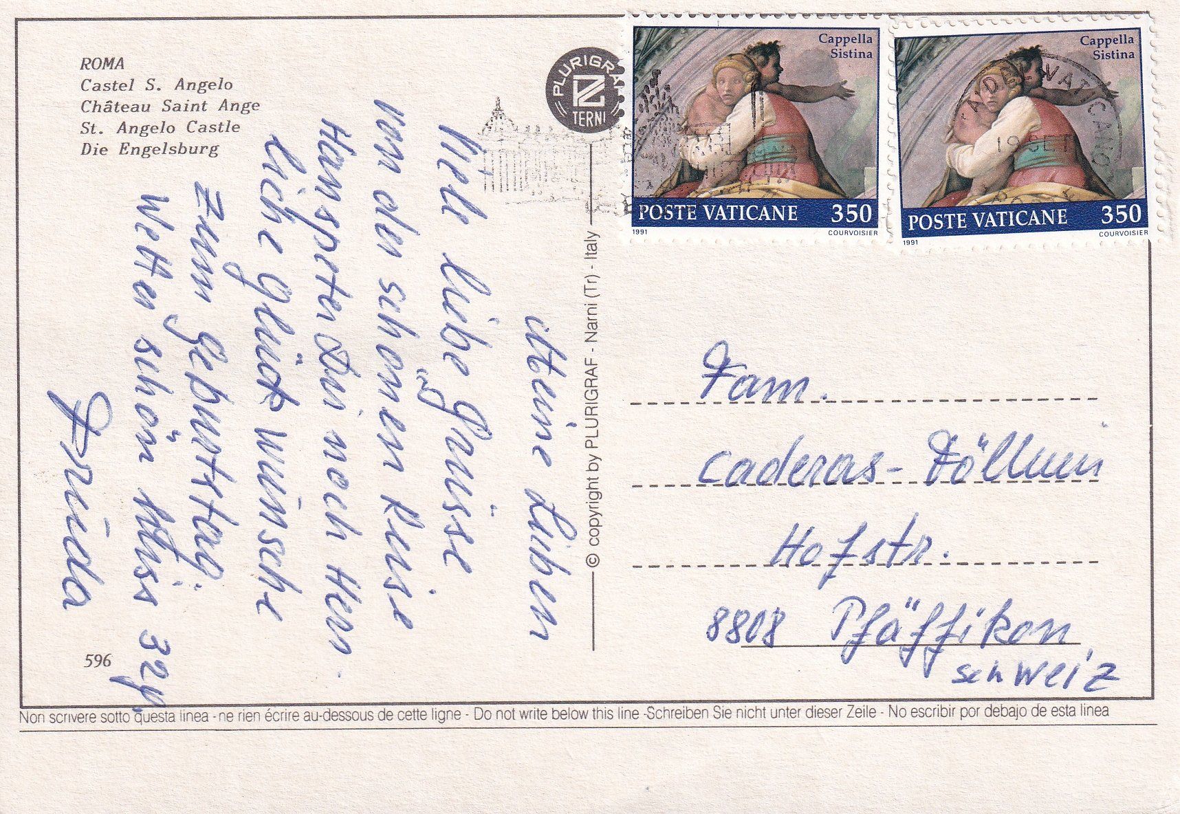Cartoline postali: Rom - Die Engelsburg /ay – Usato da Hombrechtikon venduto da Rudolf07 1