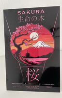 Metallposter 20x30: Sakura, Fuji, japanisch - Aluminium