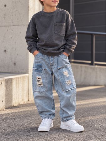JEAN CARGO ENFANT BLEU CLAIR