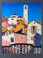 Original Vintage Poster - Ticino - Tessiner Dorf - Dorfszene