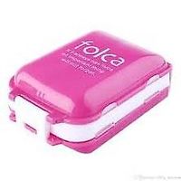 Tablettenbox Medikamentenbox als Miniköfferli Farbe pink