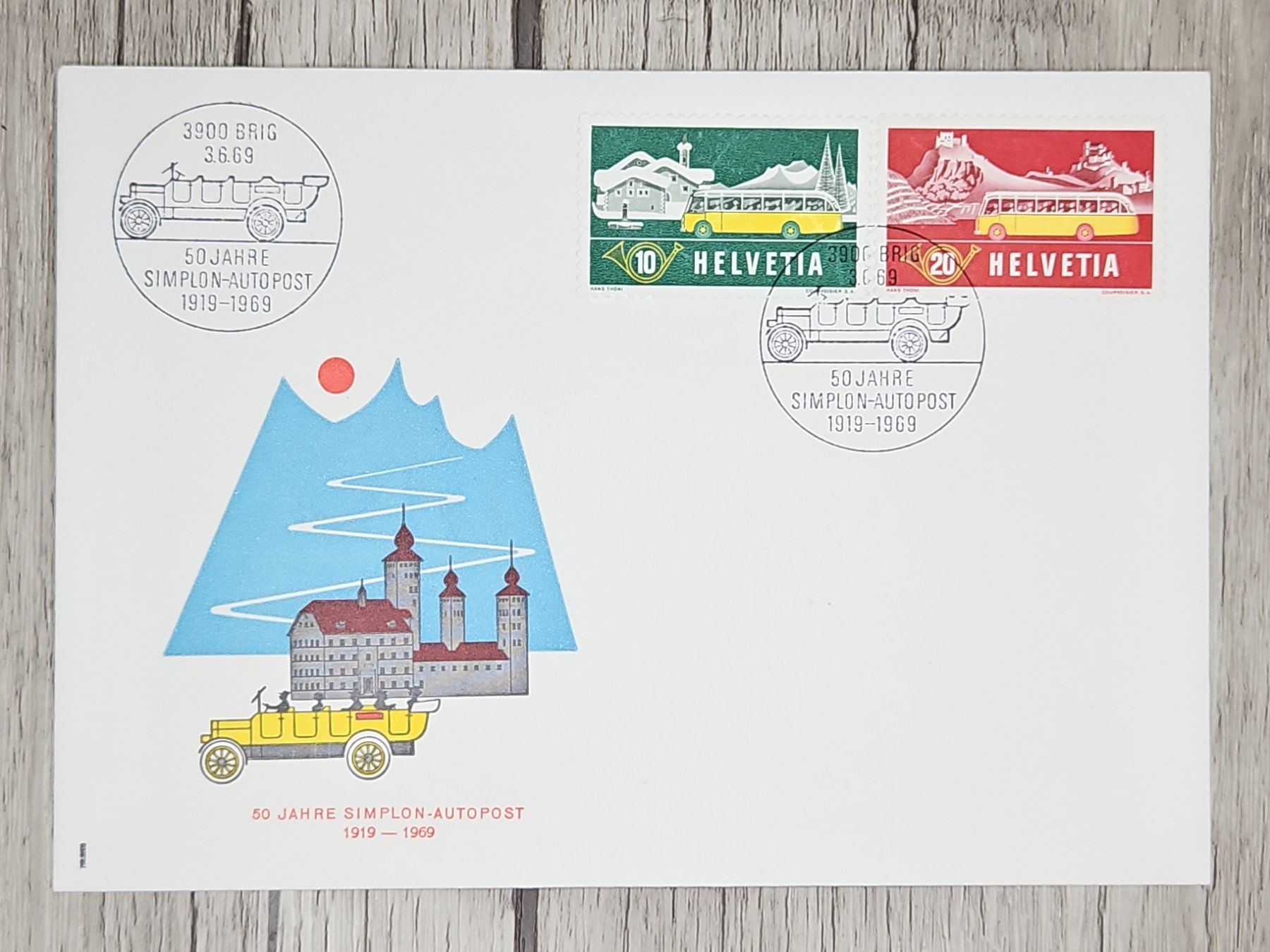 Tutti i francobolli: CL09 Enveloppe + Timbre Suisse 1969 – Usato da Cousset venduto da Patrick_Collections