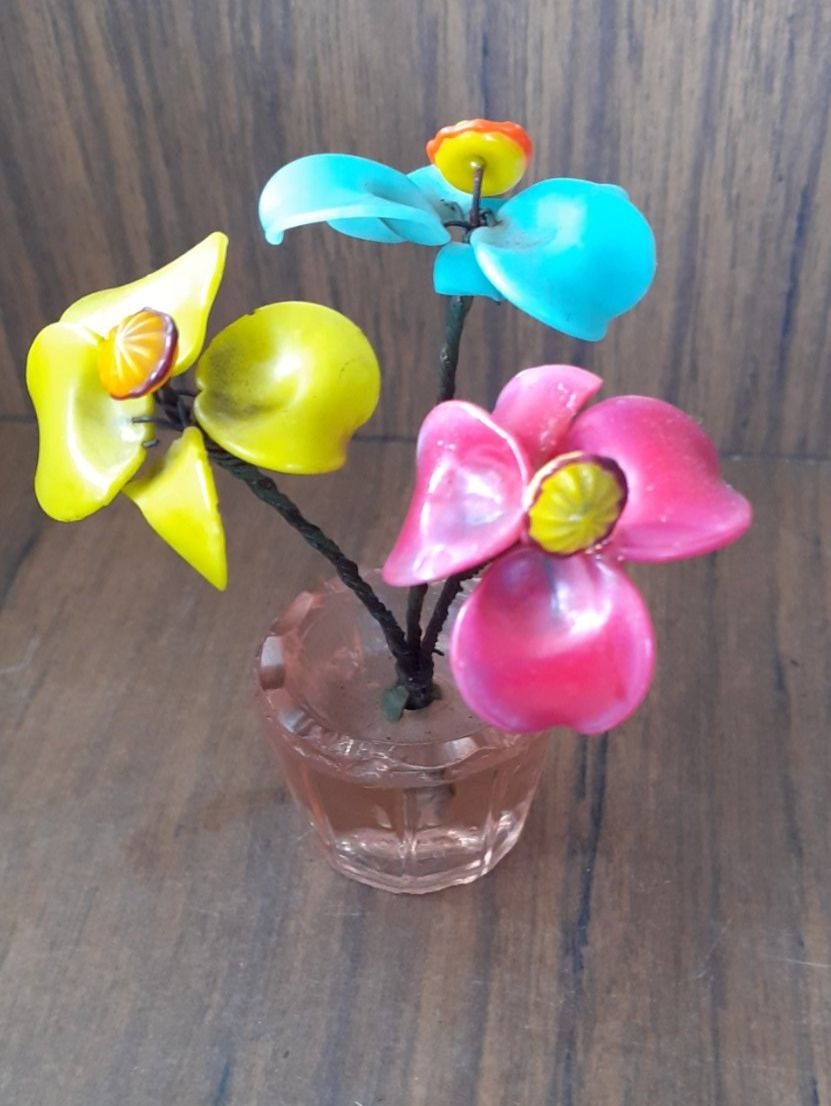 Statuette: Glasblumen Strauss antik – Usato da Mörschwil venduto da antiksalon 4