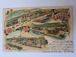 Ansichtskarte Gruss aus Uetikon gelaufen 1901 Zustand gut RZ