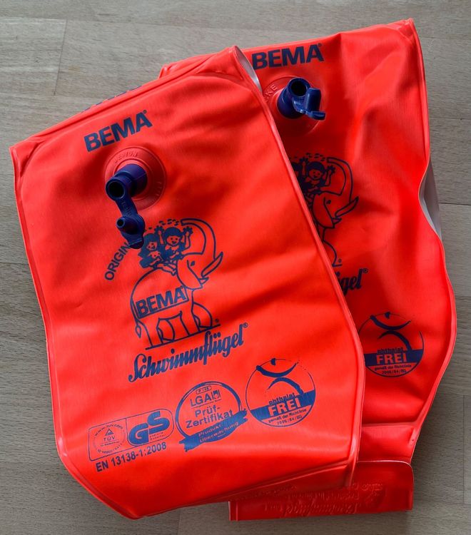 BEMA Schwimmflügel Größe 1 Für Kinder 6-12 Jahre - 30-60 Kg Mit Zwei Luftkammern