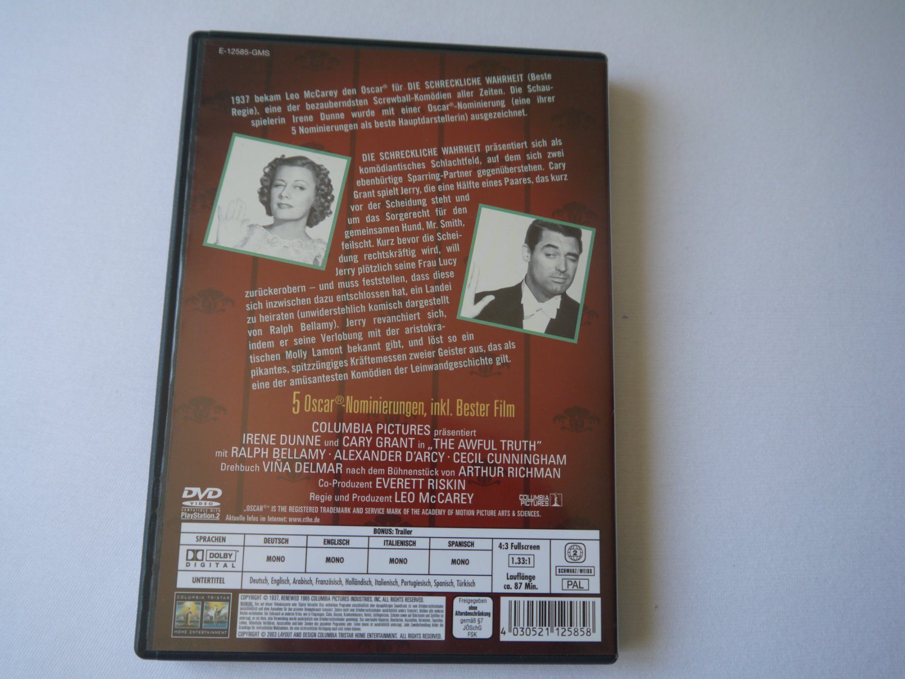Tutti i DVDs: DIE SCHRECKLICHE WAHRHEIT - Cary Grant – Usato da Hagendorn venduto da Blaf 1