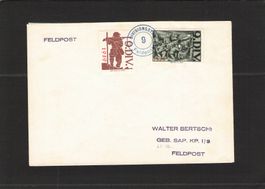 Beleg Divisionsstab 9 , blauer Stempel