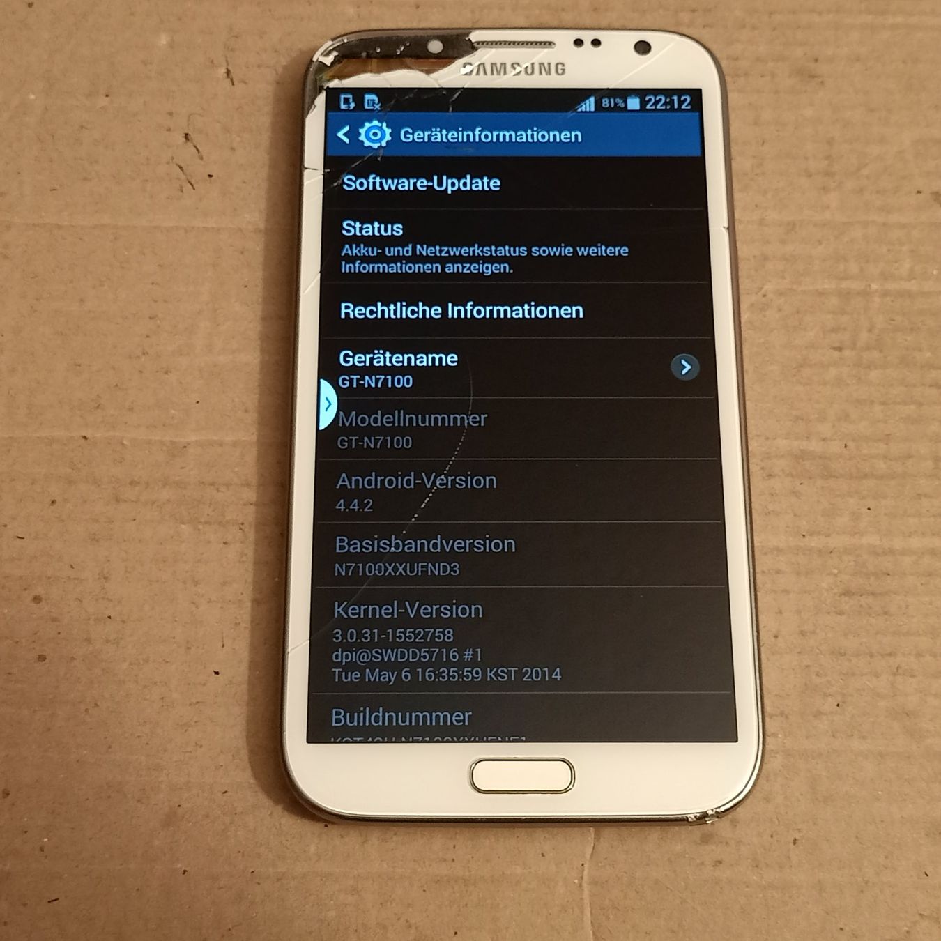 Samsung Telefoni cellulari / Smartphones: Android Smartphone ohne Lock:Samsung Galaxy Note II GT-N7100 – Usato da Winterthur venduto da Opusco 2