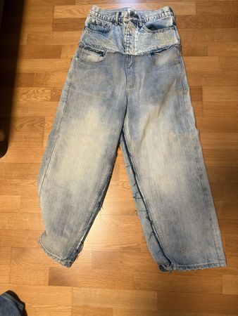 MIJKO Jeans Damen Grösse 30/32 Acid Wash Used Look