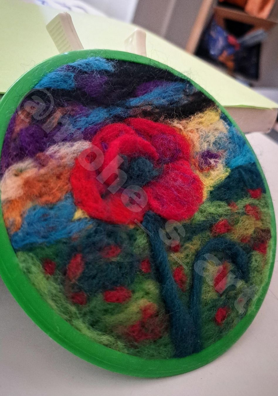 Dipinti: tableau de coquelicot en feltpainting  – Nuovo (secondo la descrizione) da St-Imier venduto da Mohe 2