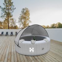 Outdoor Whirlpool SPASUN 208cm - Beton - 6 Personen