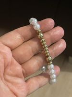 Bracelet perles blanches et perles dorées neuf