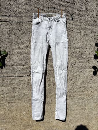 Y2K Highwaist Skinny Jeans stonewashed hellgrau