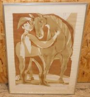Kunst Gemälde limitierter Holzschnitt signiert  73 x 50 cm