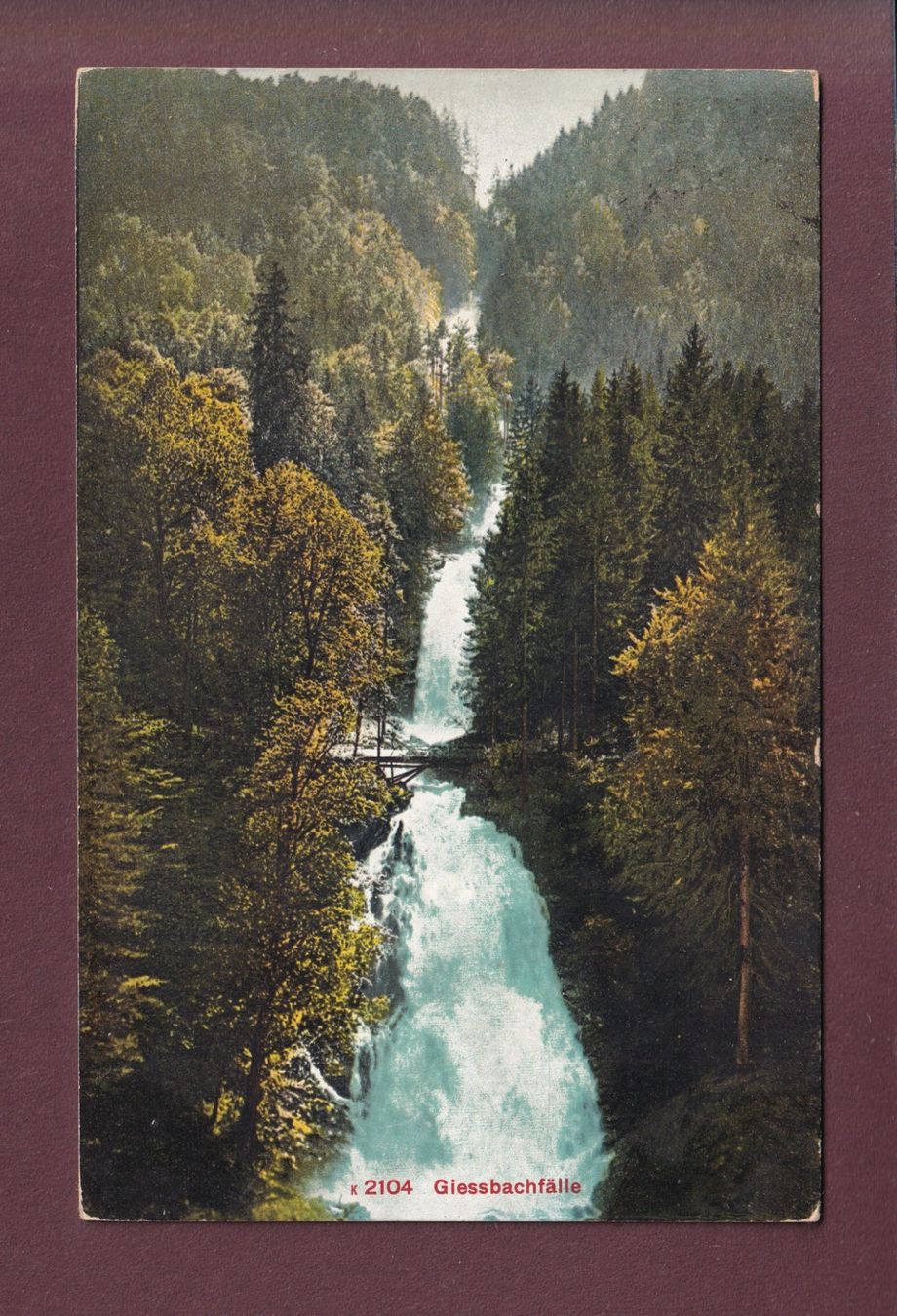 Cartoline postali: Giessbach - GIESSBACHFÄLLE - 1910 – Usato da Pully venduto da nicecards