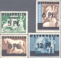 Österreich 664-667 Marken des DR mit Aufdruck **