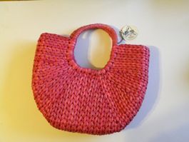 Handtasche Rayher Bast Rosa Neuwertig