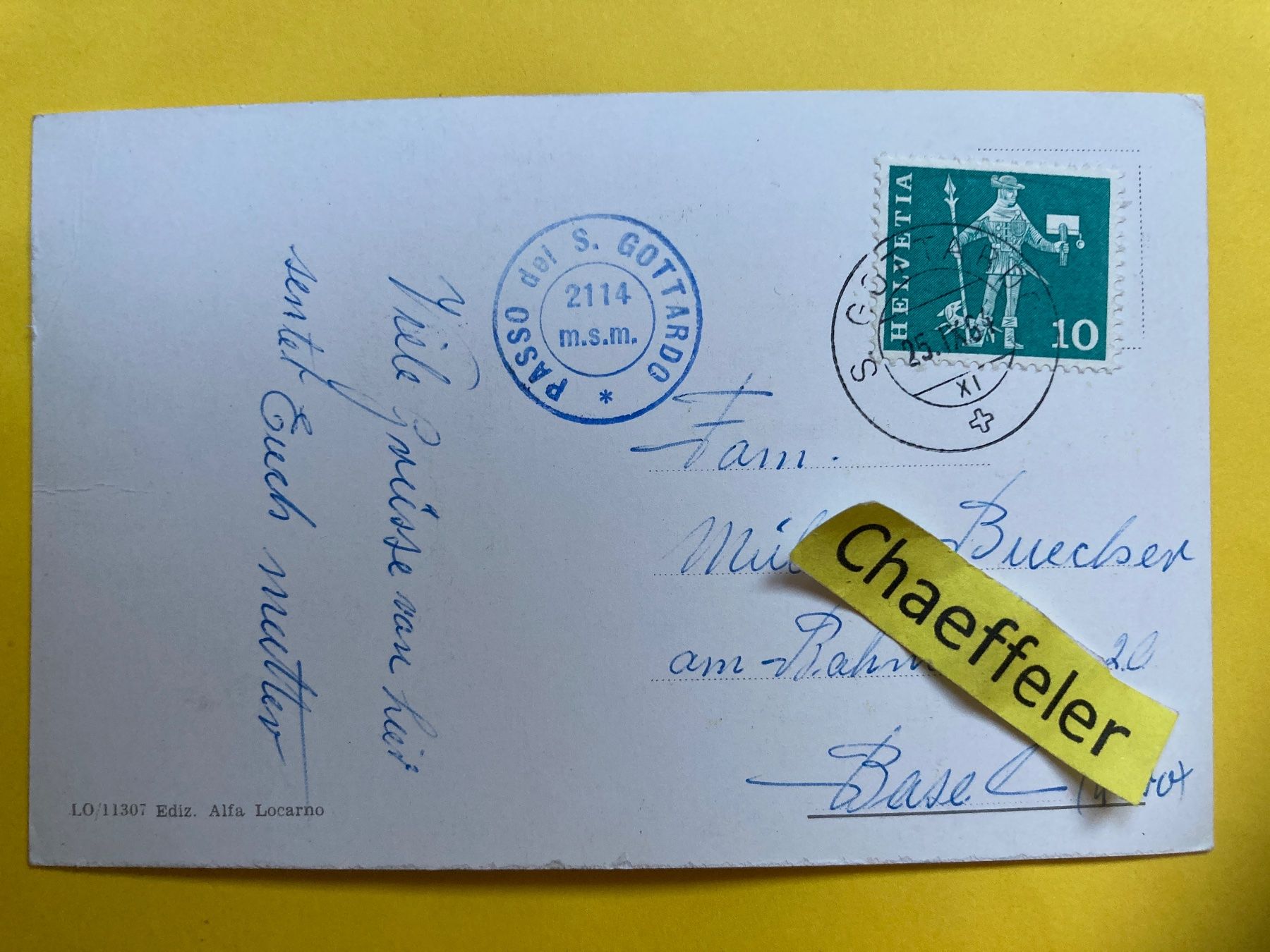 Ansichtskarten: 1964 San Gottardo – Gebraucht aus Zürich von Chaeffeler 1