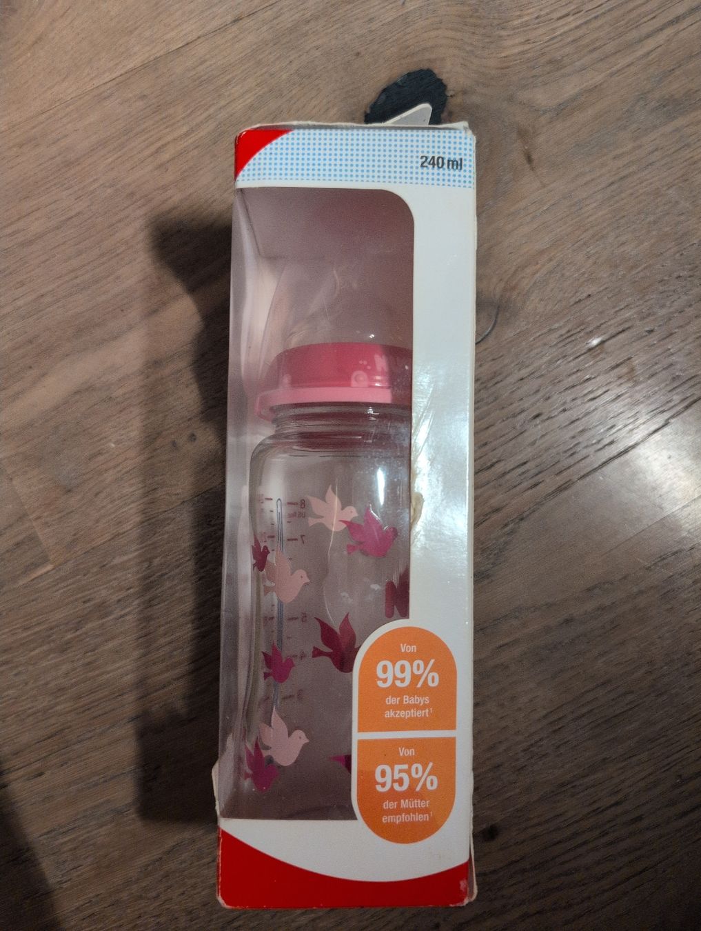 Pasti del neonato: NEU NUK First Choice Glasflasche, 0-6 Monate – Nuovo e nell'imballaggio originale da Uster venduto da Mooreas 1