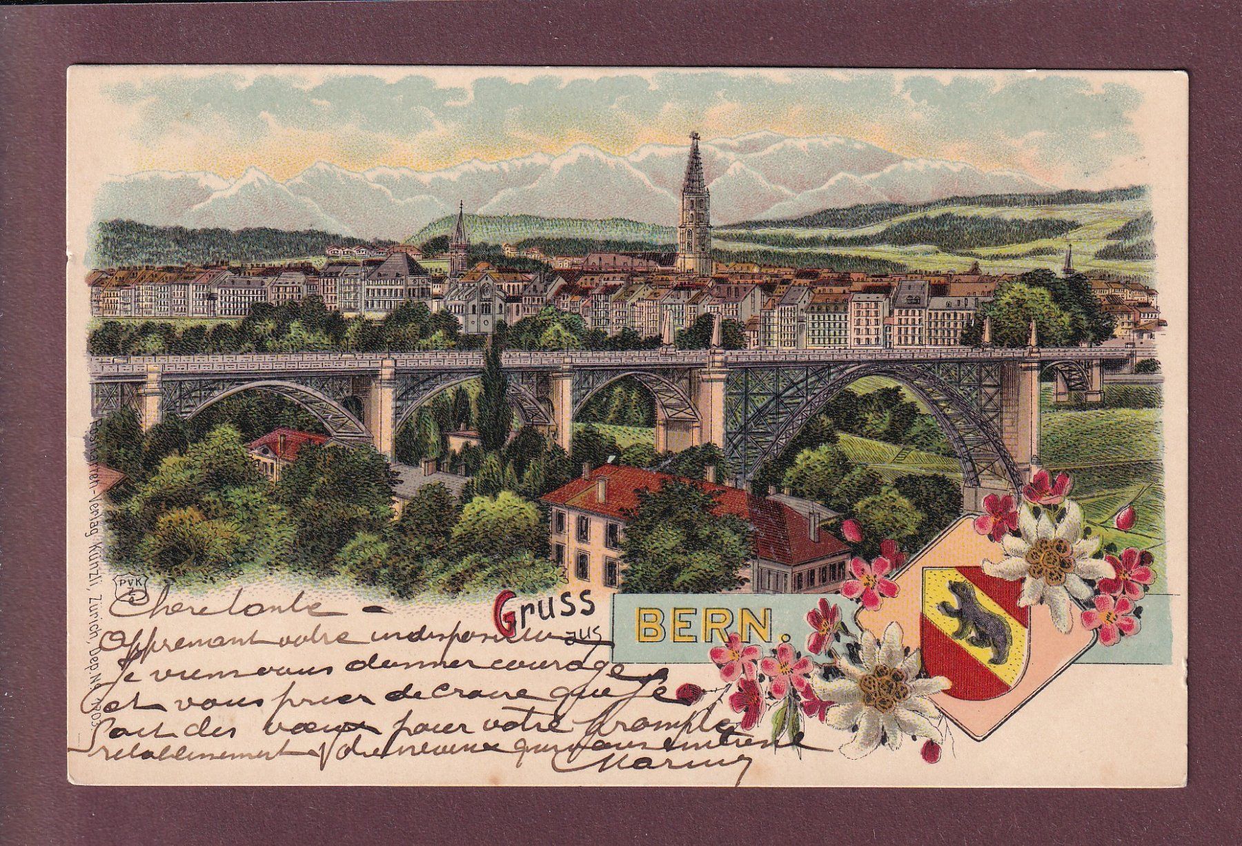 Cartoline postali: Gruss aus BERN - Litho Kunzli – Usato da Pully venduto da nicecards