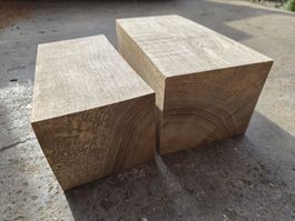 2x Nussbaum Kanteln Drechselholz teils gestockt 