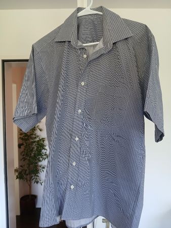 Men's Shirt Short Sleeve Stripes Size L good condition