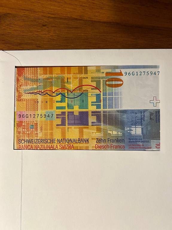 Banknoten: Liechtenstein Numisbrief 2001 - 10 Franken Note Le Corbusier – Gebraucht aus Emmen von mighu 3