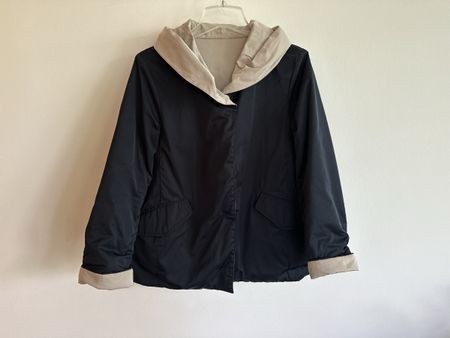 PESERICO Reversible Jacket Beige/Black Size 40 Made in Italy