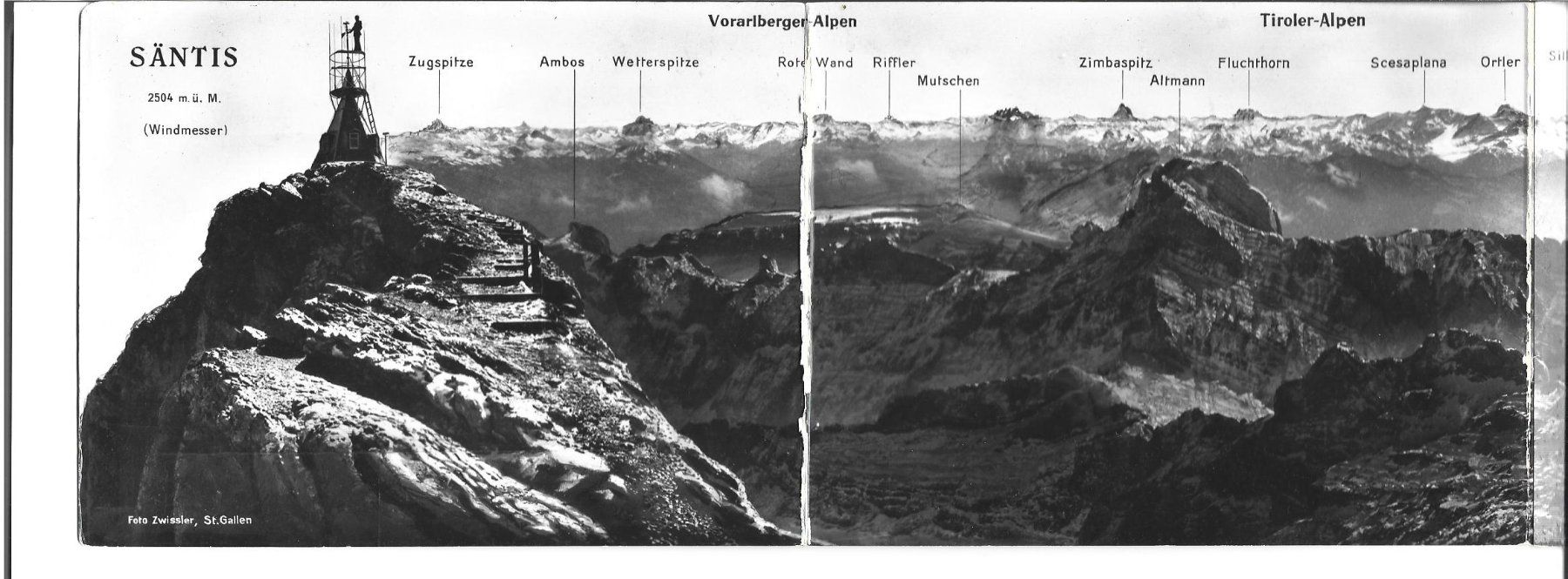 Ansichtskarten: AK Panorama vom Säntis – Gebraucht aus Appenzell von mai25