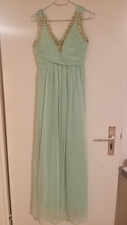 Mintgrünes Ballkleid mit Glitzersteinen (Stretch) 