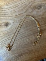 Louis Vuitton Halskette Gold LV Anhänger Rosa Blüte Original