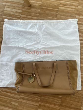 See By Chloé Handtasche Leder Wildleder beige Damen