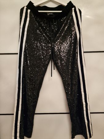 Glamour Paillettenhose mit Streifen Gr. 3