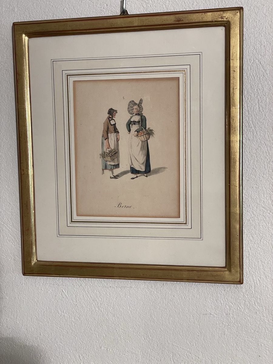 Arts picturaux & lithographies: Trachtenbild Bern von König antik, echt. – D'occasion à Zollikofen par zollo2