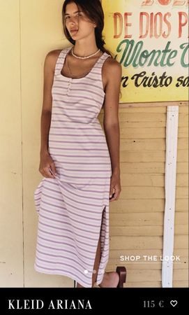 Sezane Kleid Ariana gestreift lila weiss Grösse M neuwertig