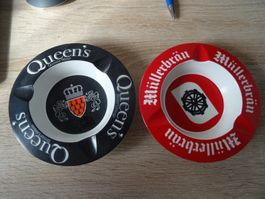 Aschenbecher Set Queen's Müllersbräu Ornamin 2 Stk