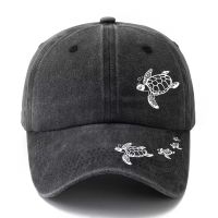 Cap / Hut mit Schildkröten Muster, schwarz - Sommer