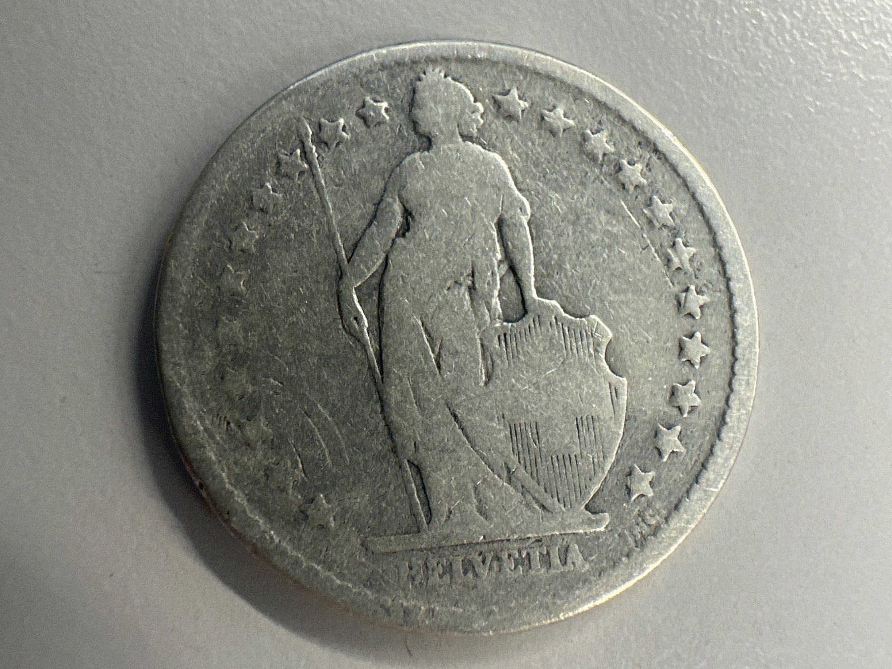 Alle Münzen: 2 Fr. Silber Schweiz 1878 s+ – Gebraucht aus Herisau von herau 1