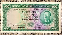 100 Escudos Mosambik 1961, Rarität!!!