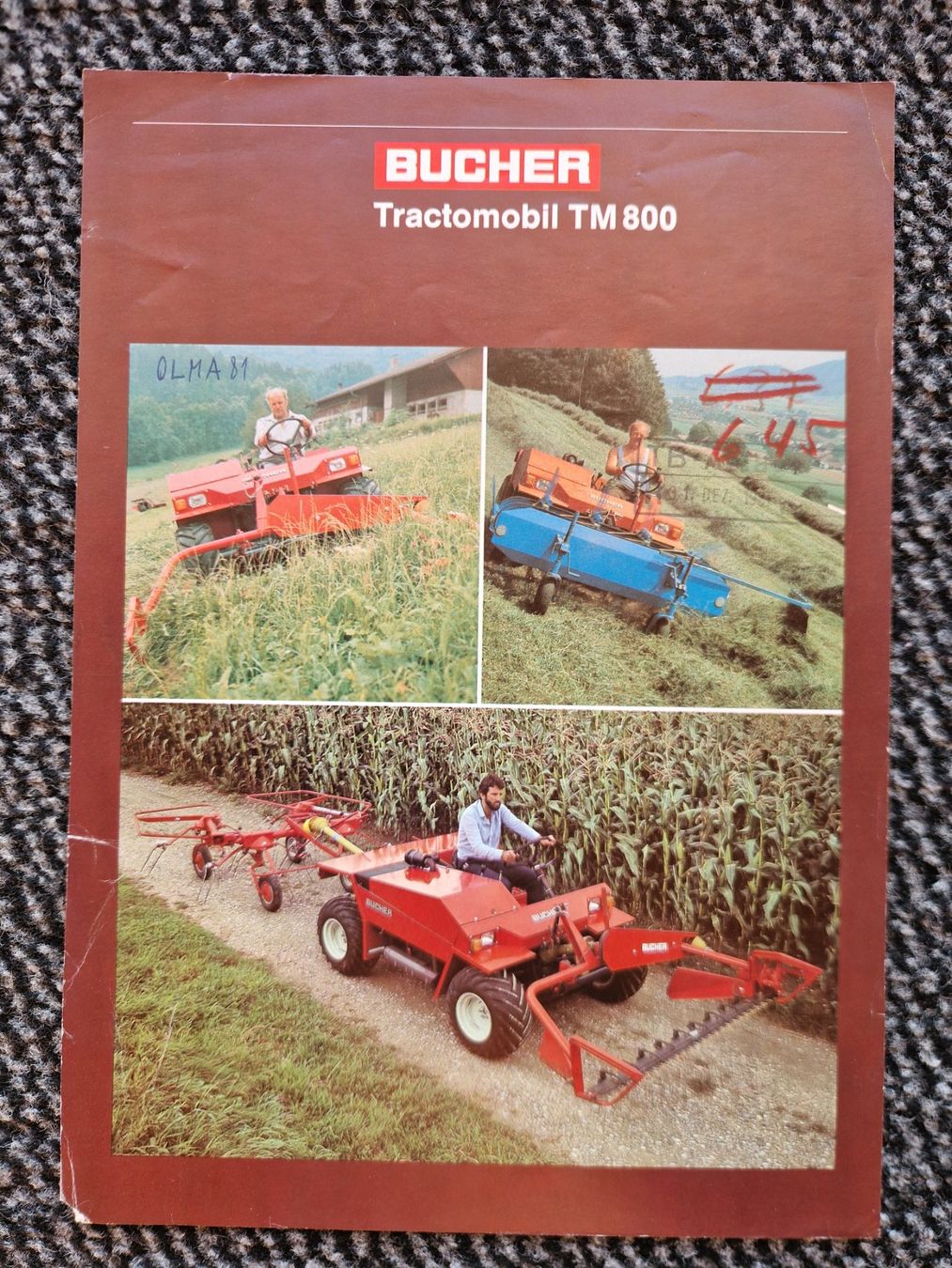 Bucher Traktoren: Original Prospekt Bucher Tractomobil TM 800 – Gebraucht aus Dürnten von Bachtel84