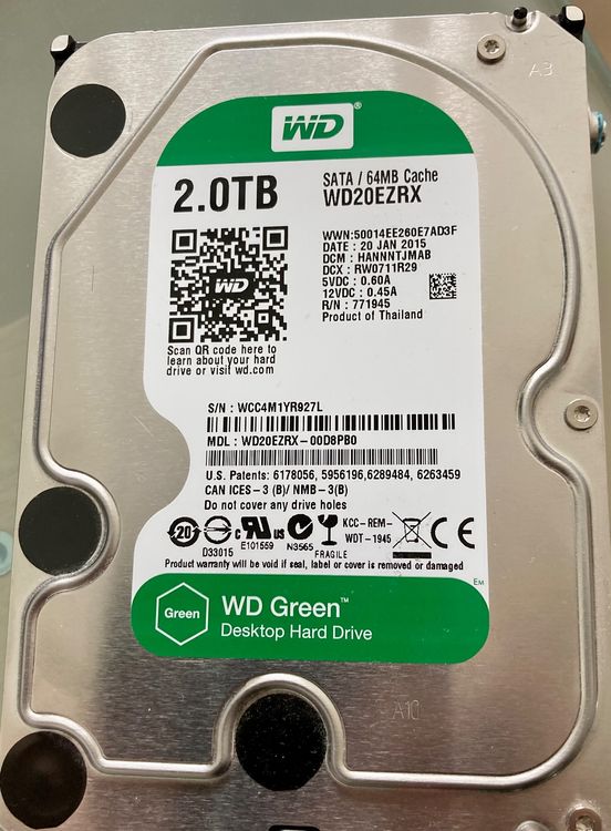 Western Digital 2TB WD20EZRX Green | Kaufen auf Ricardo