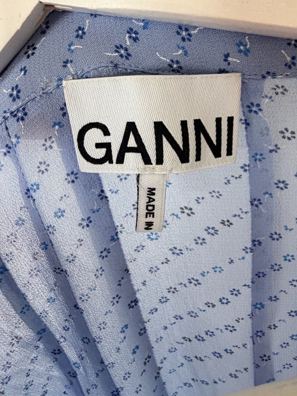 Vestiti: GANNI Midikleid Gr. 36 | Hellblau | 100 % Viskose – Usato da Rheinfelden venduto da akk_wmt7 2