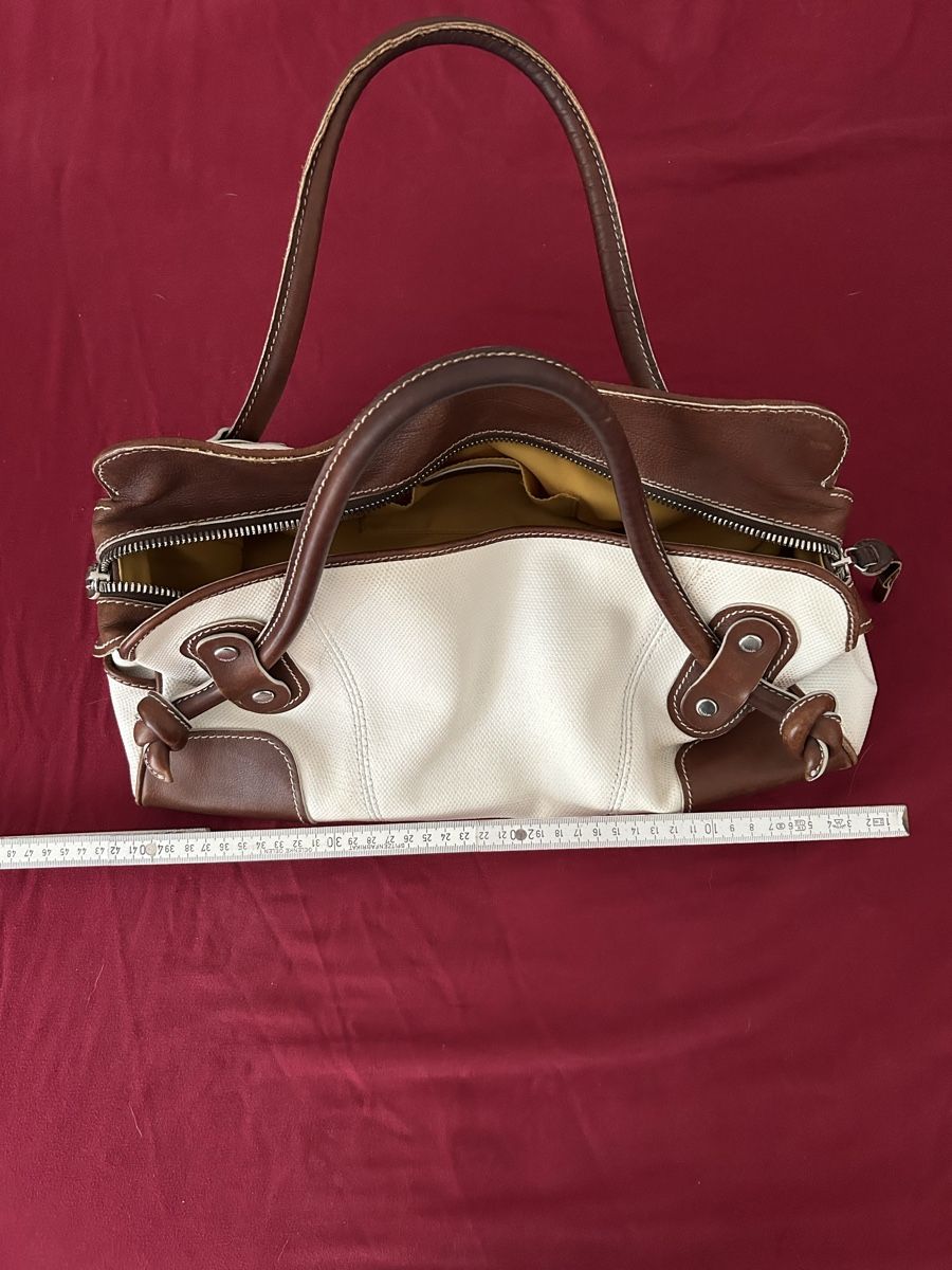 Hogan Borse da donna: Borsa Hogan pelle e tessuto bianco marrone usata – Usato da Personico venduto da Giovinted28 1