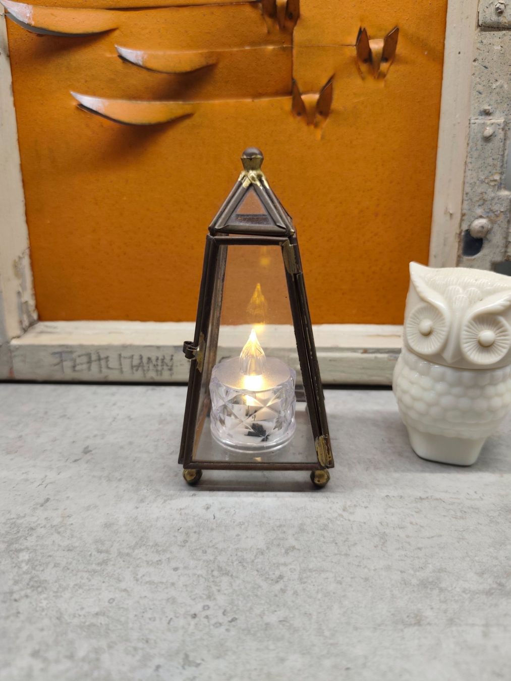 Vetrine: Vintage Mini-Vitrine Pyramide aus Messing & Glas Deko – Usato da Laufen venduto da Buh-Ding 3