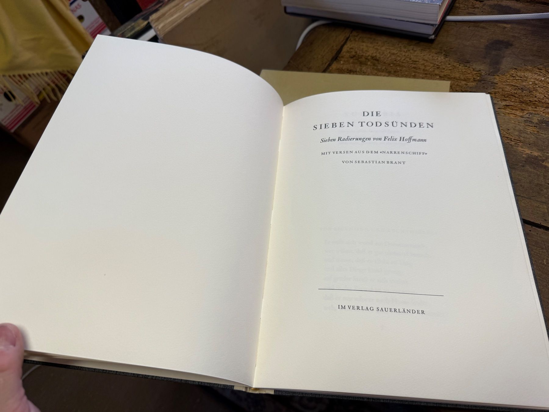 Libri: Felix HOFFMANN die sieben Todsünden sign/nr – Usato da Bern venduto da Jwpm66 1