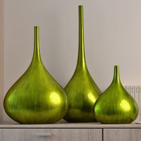 Edles Grünes Vasen-Trio Set