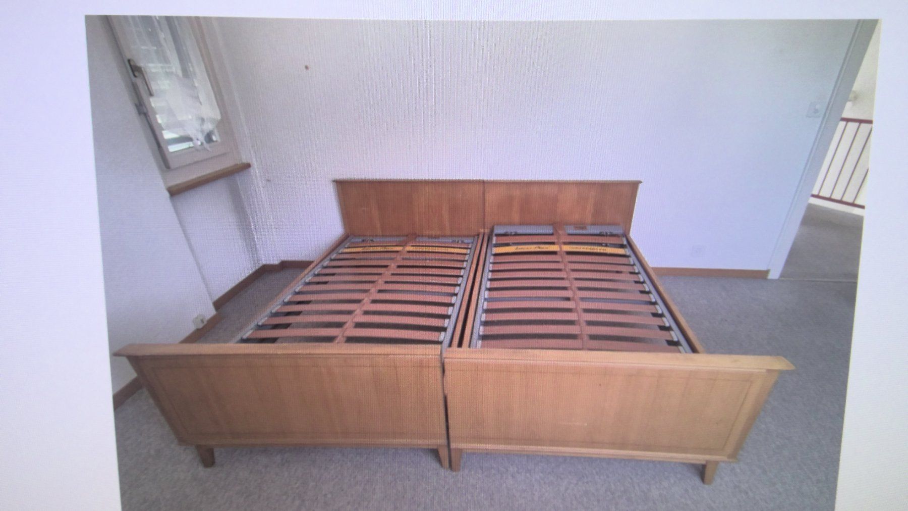 Pfister Betten: Doppelbett aus Kirschholz (oder 2 Einzelbetten) – Gebraucht aus Steffisburg von Mira0001