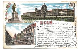 Gruss aus Bern - Warenhaus Loeb - Bundeshaus - Litho - 1900