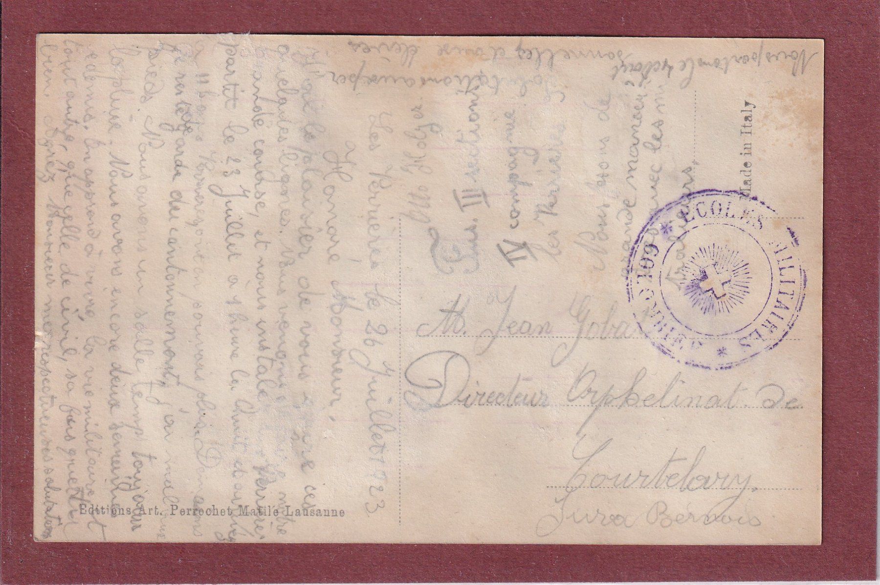 Cartoline postali: Les Verrières - Grand - Rue - 1923 – Usato da Orvin venduto da Pyaeschli 1